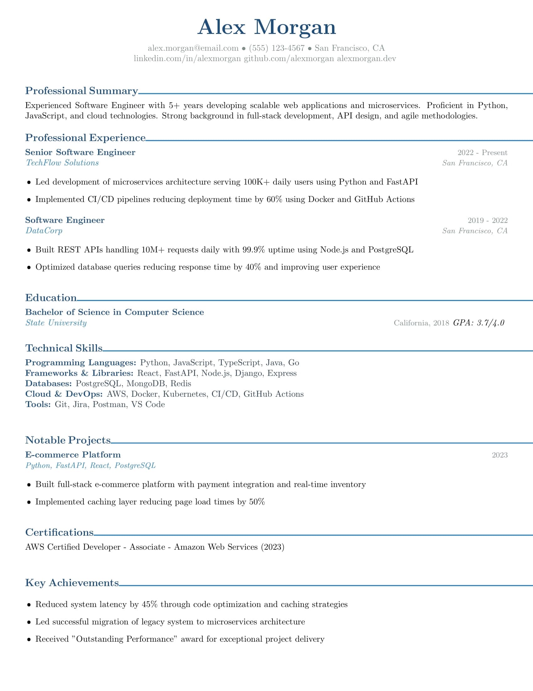 Modern Professional template preview